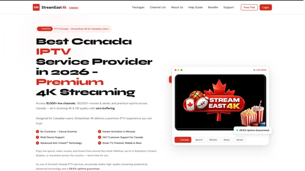 StreamEast4K.com — Best IPTV Montreal for True 4K Sports Streaming - StreamEast 4K
